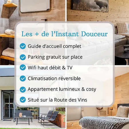 Apartman L'instant Douceur - Parking Gratuit Prive - Terrasse Exterieure - Commerces A Proximite - Proche Colmar